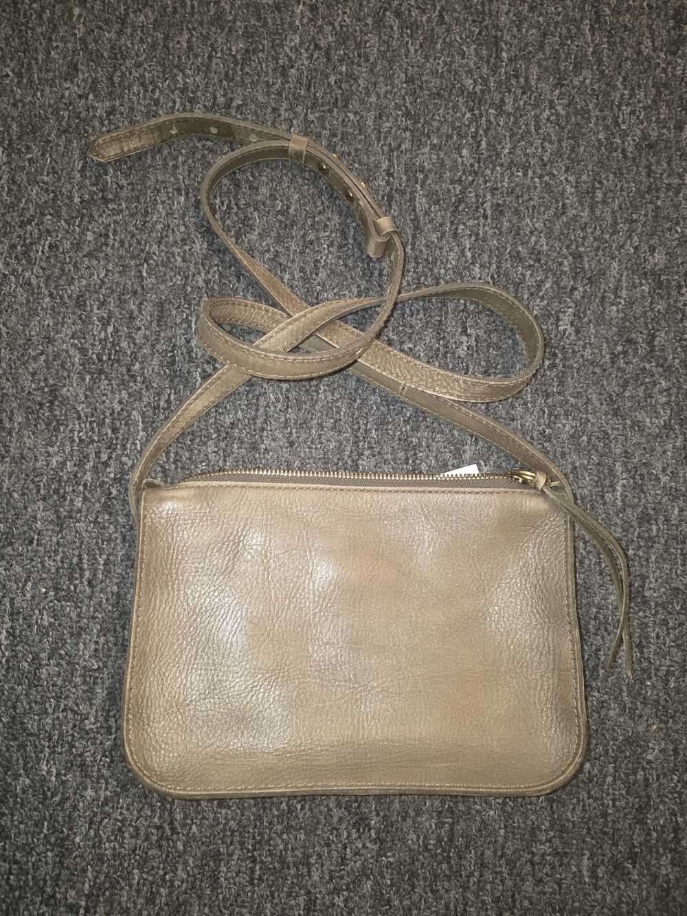 Gteenish Taupe Leather Crossbody Bag - Women's Shoulder Bag